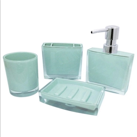 4-Piece Bath Bathroom Accessory Set Blue - Picture 1 of 3